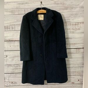 Vintage ALPAGORA Mens Navy Wool Long Winter OverCoat Size 46